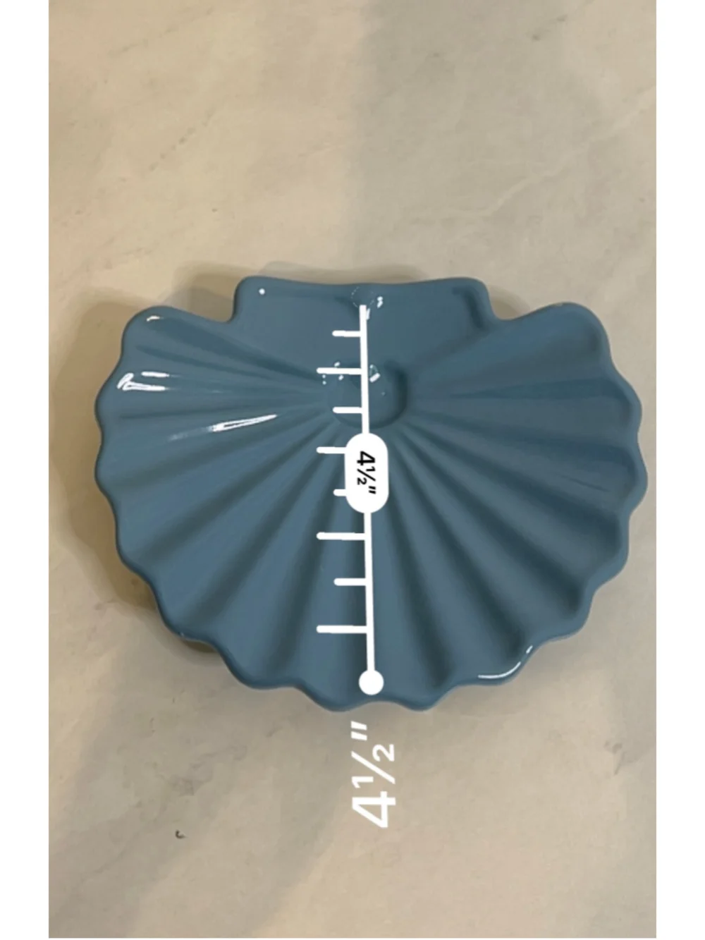 VTG blue Ceramic Seashell Soap Dish One Size